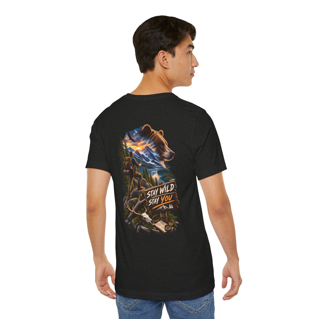 T-shirt graphique ours Stay Wild Stay You — T-shirt d'aventure en plein air
