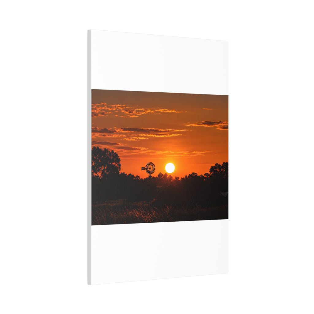Impression sur toile Moulin au coucher du soleil — Décoration murale style ferme rustique