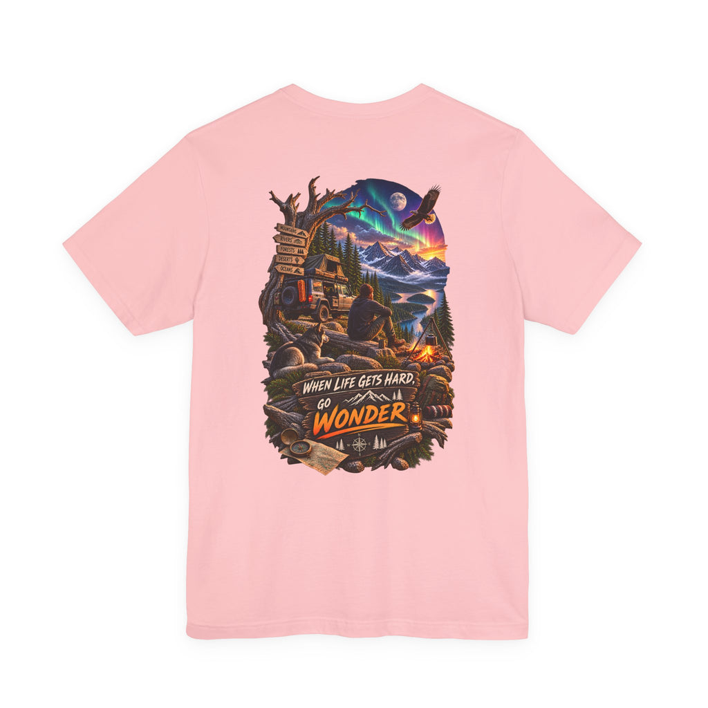 T-shirt graphique « When Life Gets Hard, Go Wonder »