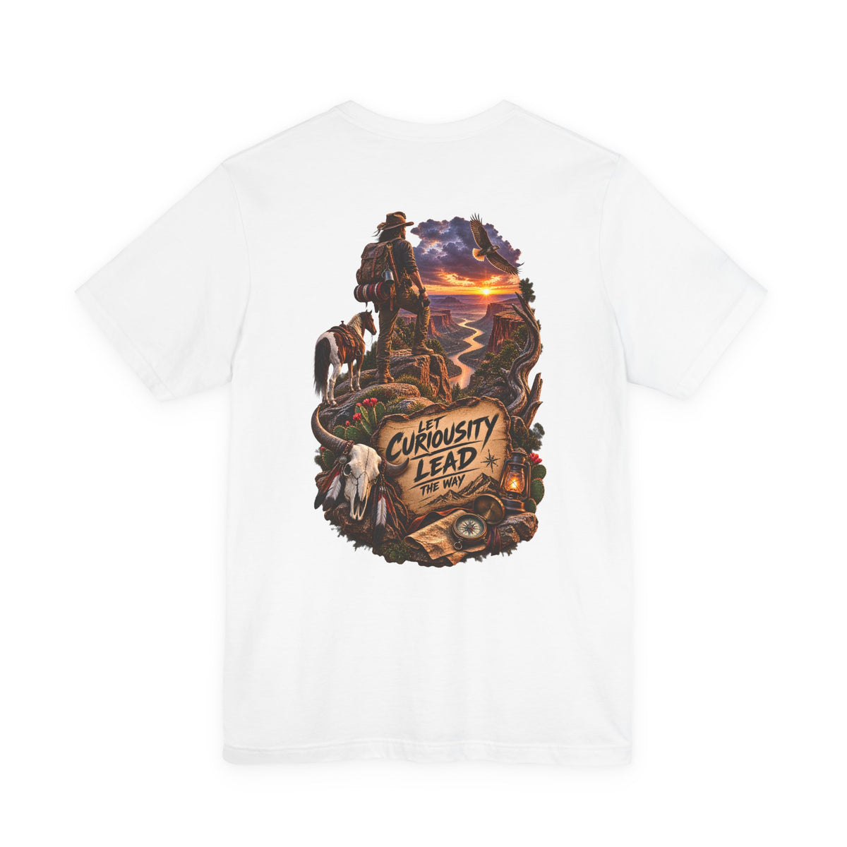 Adventure Graphic Tee — “Let Curiosity Lead the Way” Back Print