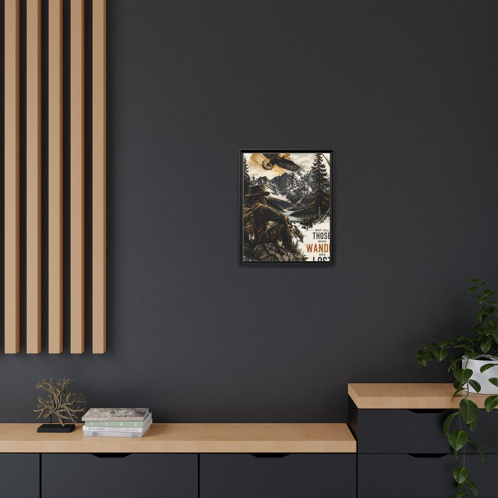 Wander Not Lost Eagle Mountain Canvas Print — Framed Matte Wall Art