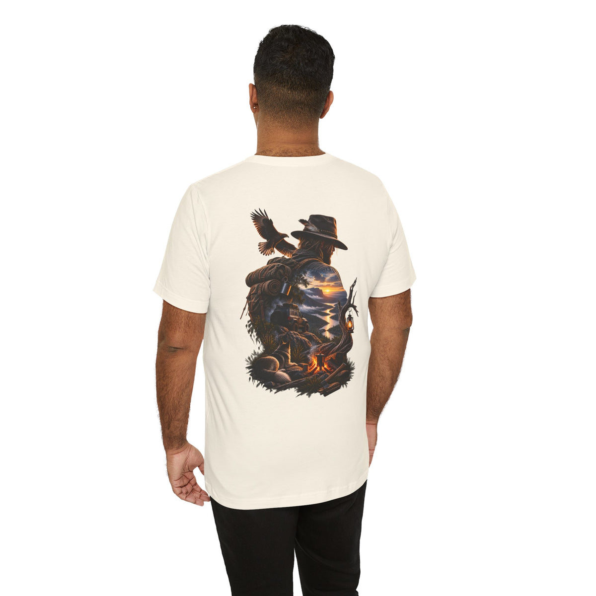 Western Campfire T-Shirt — Cowboy Silhouette Sunset Graphic