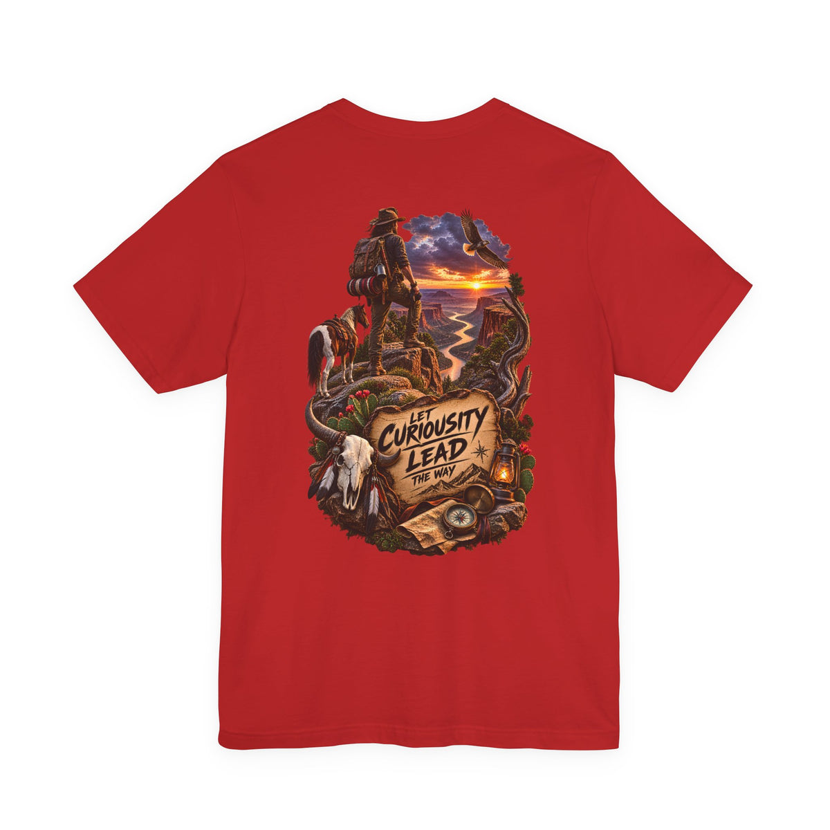 Adventure Graphic Tee — “Let Curiosity Lead the Way” Back Print