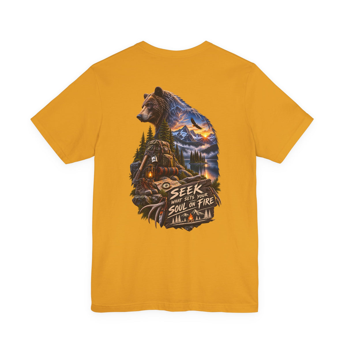 Bear Wilderness Tee — "Seek with the Soul on Fire" Outdoor Adventure T-Shirt
