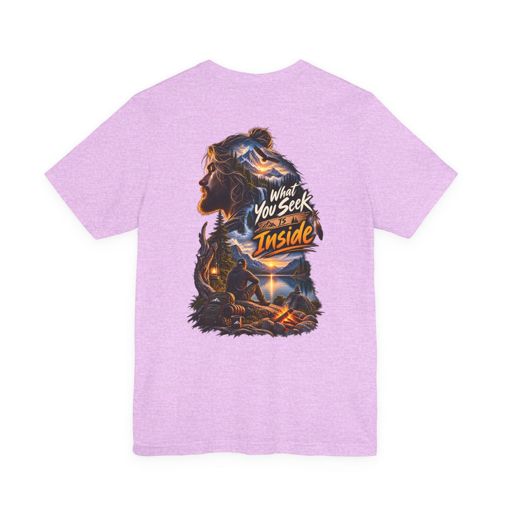 Adventure Graphic Tee — "What You Seek Is Inside" Campfire Design