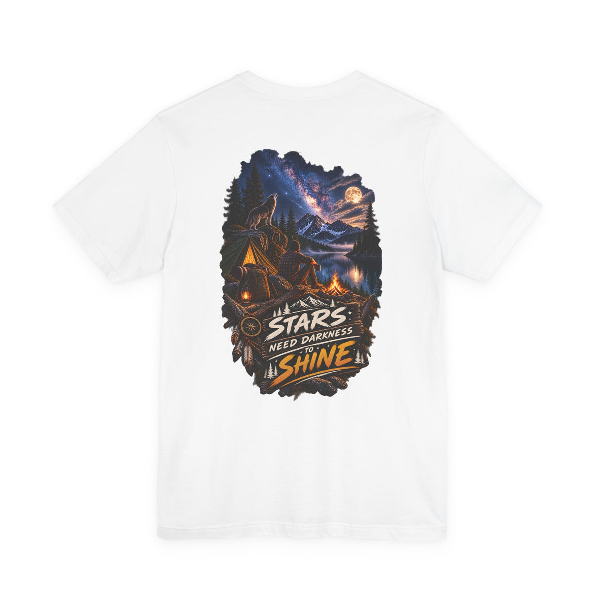 Camping Night Sky T-Shirt — "The Stars Need Darkness to Shine" Graphic Tee