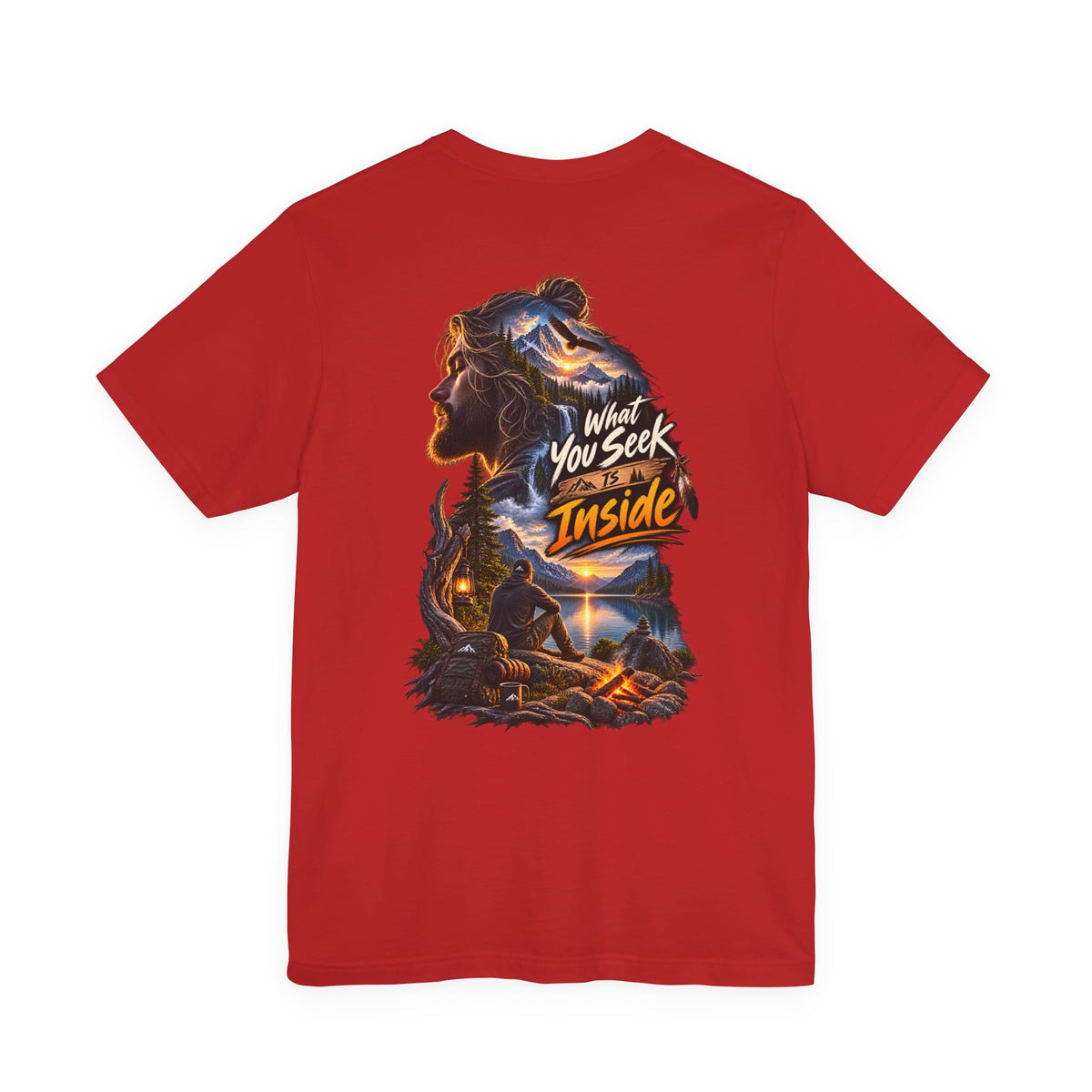 Adventure Graphic Tee — "What You Seek Is Inside" Campfire Design
