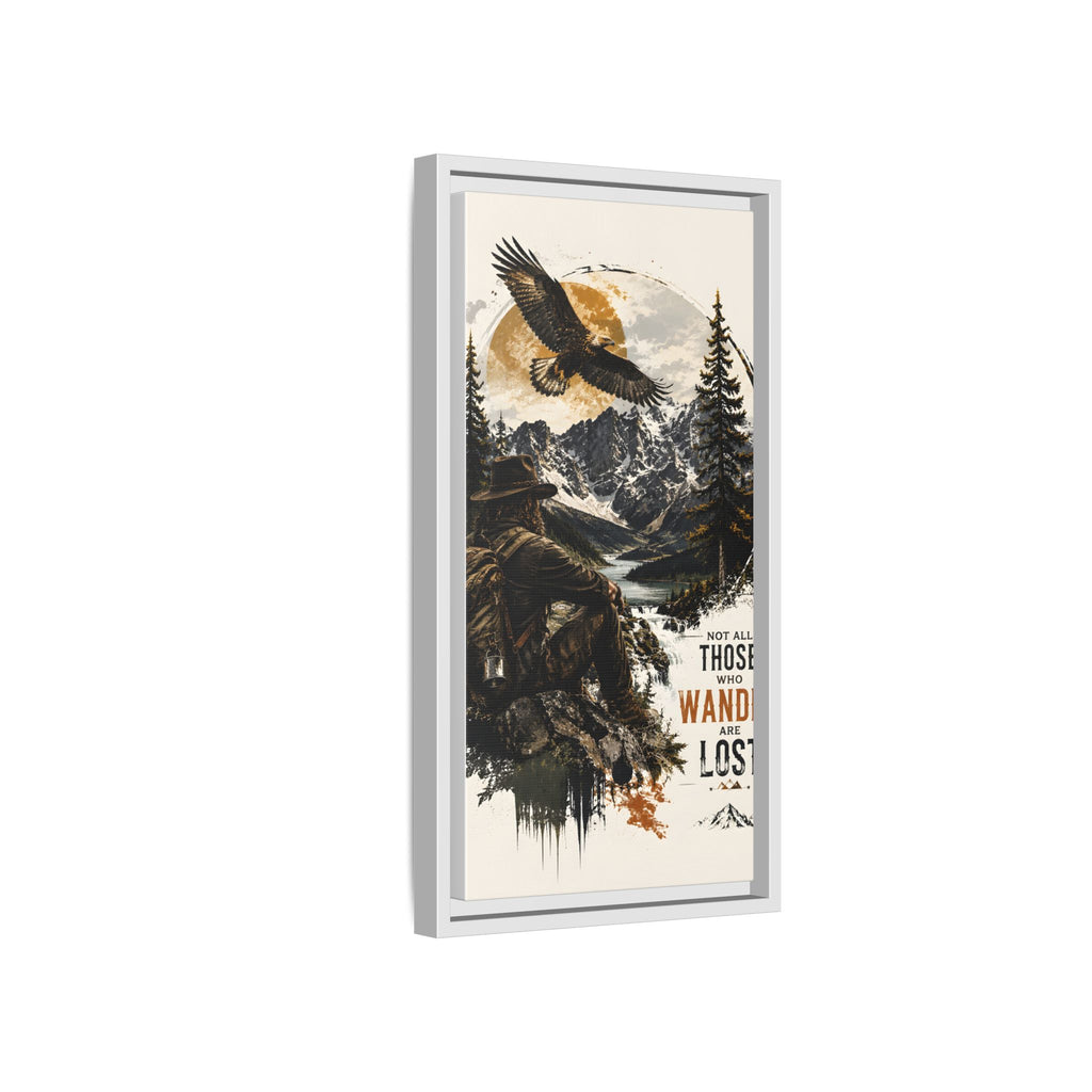 Wander Not Lost Eagle Mountain Canvas Print — Framed Matte Wall Art