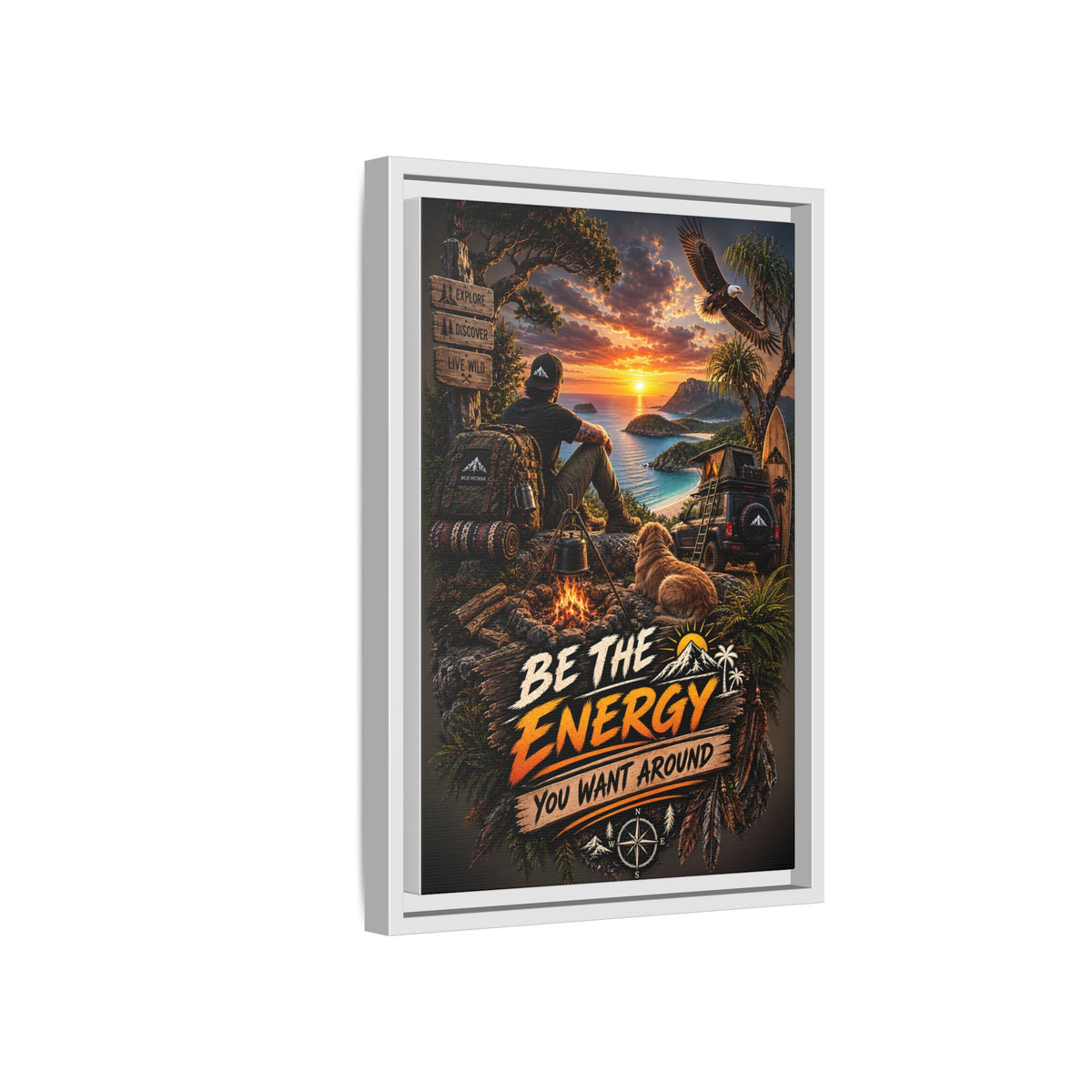 Be The Energy You Want Around - Framed Matte Canvas Wall Art