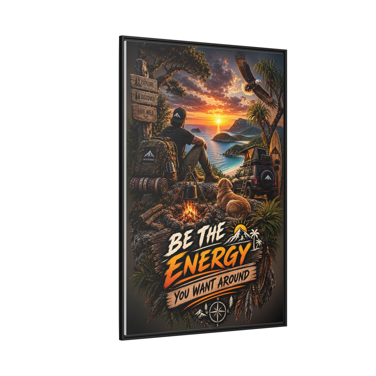 Be The Energy You Want Around - Framed Matte Canvas Wall Art