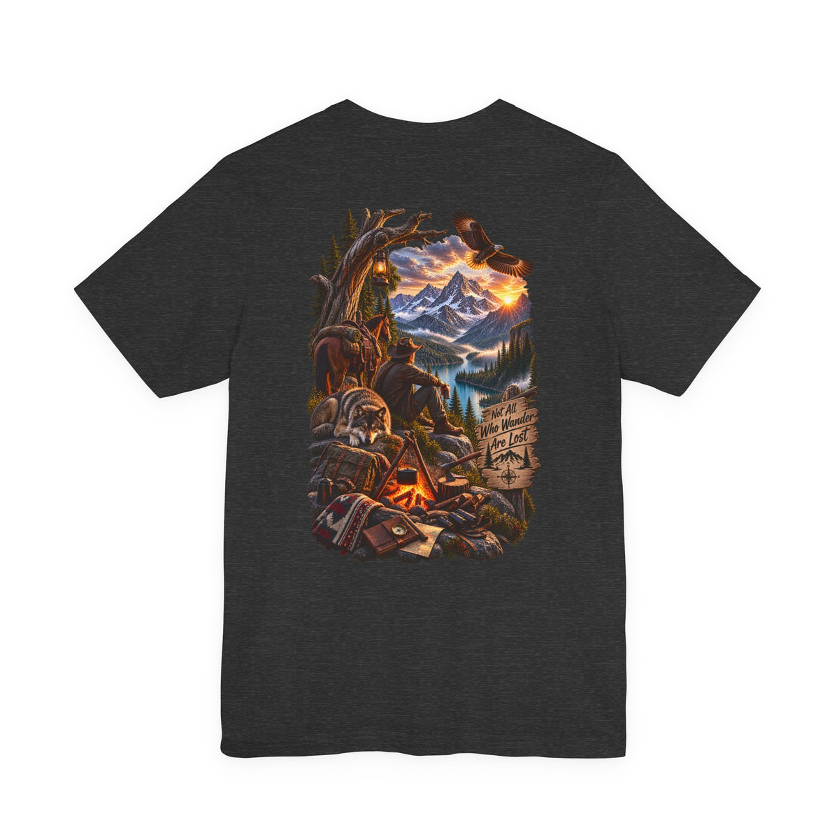 Camping Adventure T-Shirt — Mountain Campfire Scene