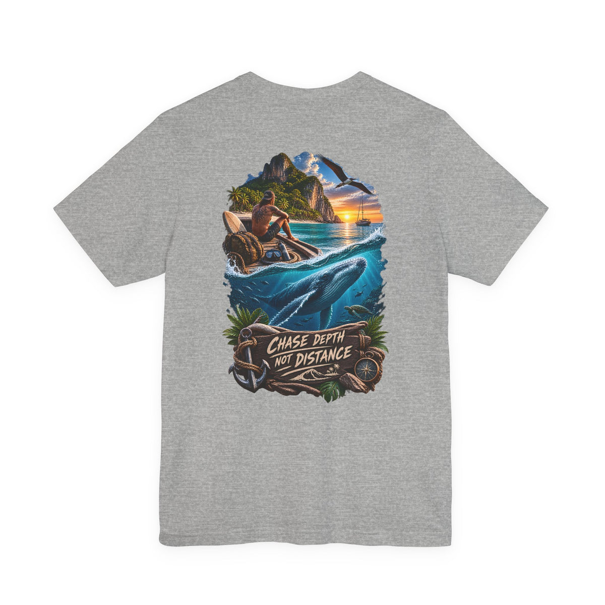 T-Shirt — 'Chase Depth Not Distance' Ocean Whale Adventure Tee