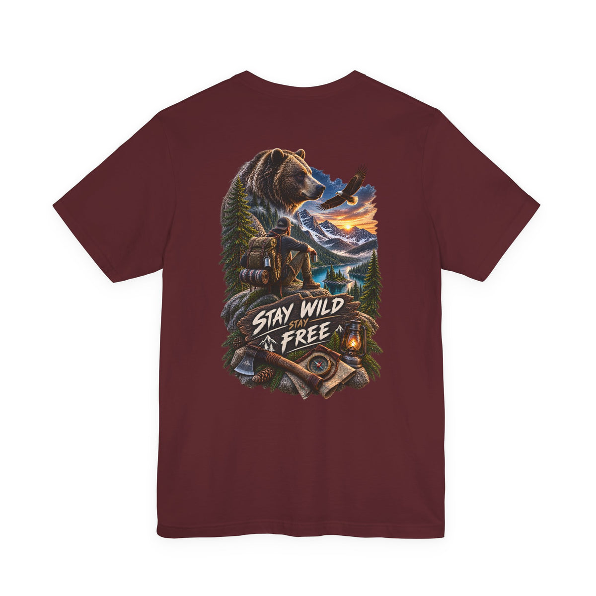 Stay Wild Free Bear T‑Shirt — Outdoor Adventure Graphic Tee
