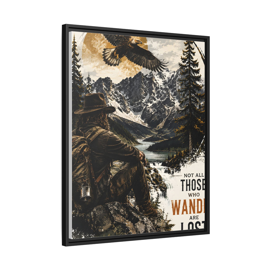 Wander Not Lost Eagle Mountain Canvas Print — Framed Matte Wall Art