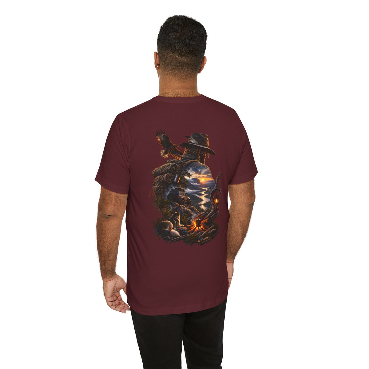 Western Campfire T-Shirt — Cowboy Silhouette Sunset Graphic