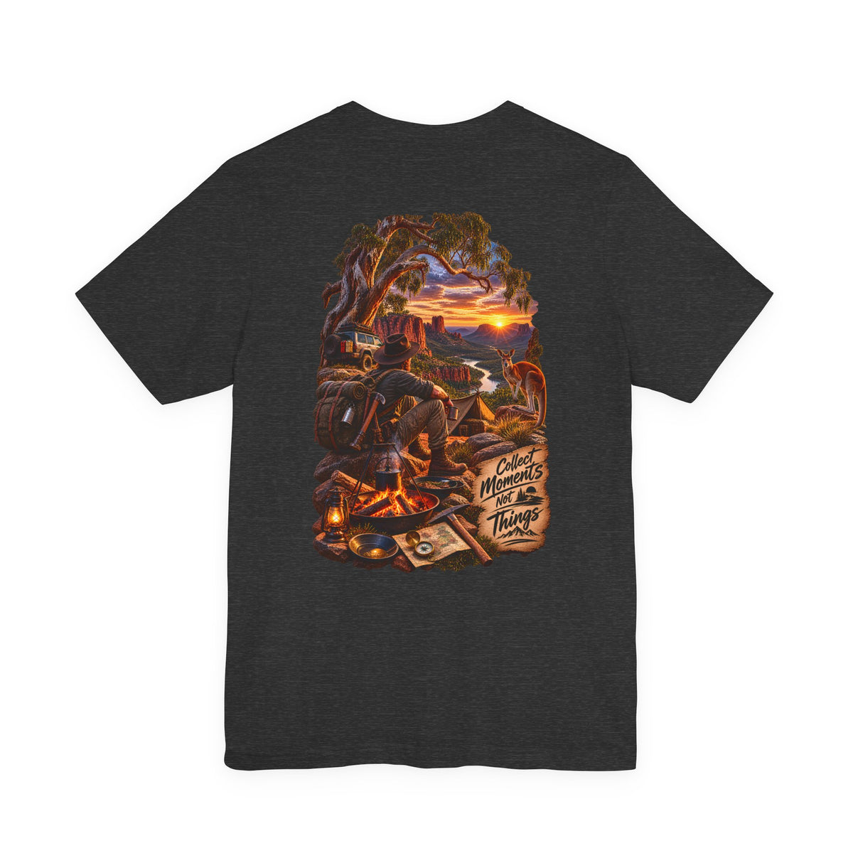 Adventure Campfire Tee — "Collect Memories Not Things" Graphic T-Shirt
