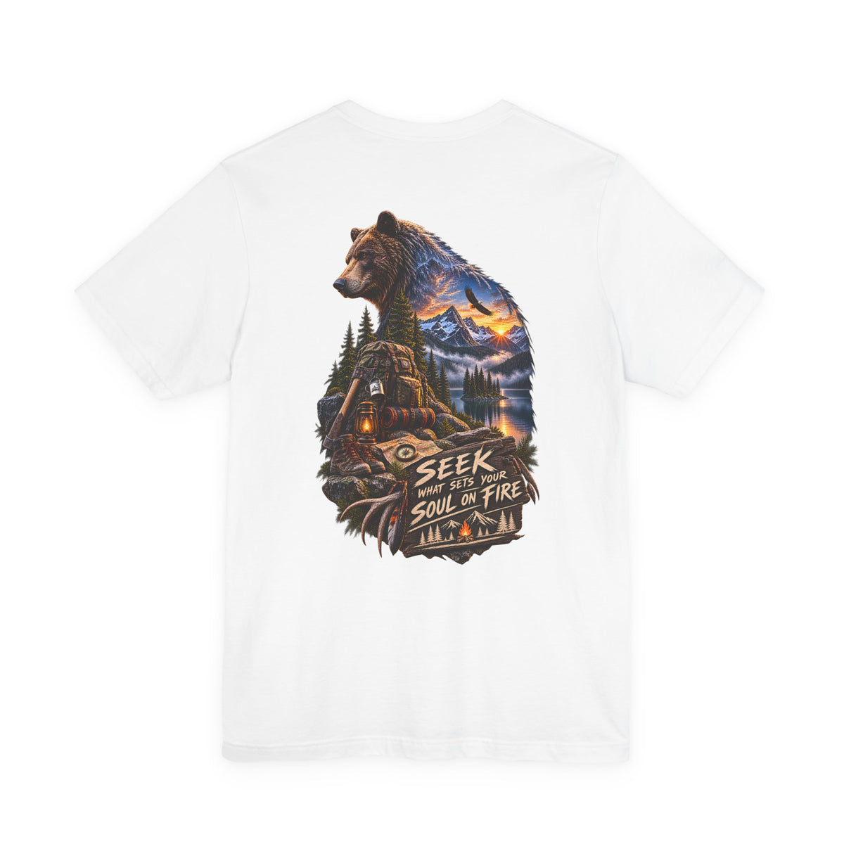 Bear Wilderness Tee — "Seek with the Soul on Fire" Outdoor Adventure T-Shirt
