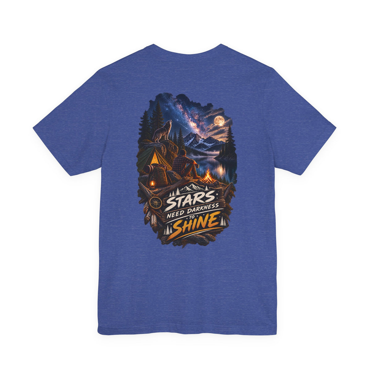 Camping Night Sky T-Shirt — "The Stars Need Darkness to Shine" Graphic Tee
