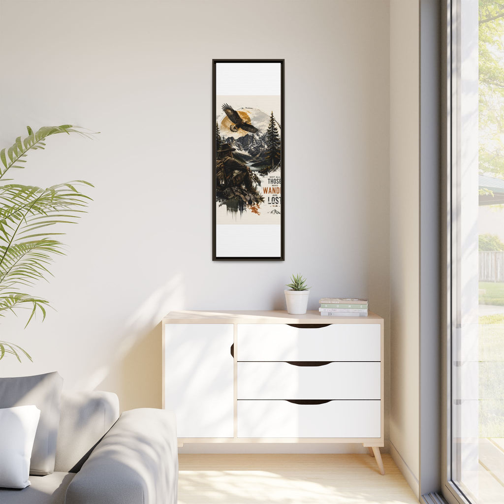 Wander Not Lost Eagle Mountain Canvas Print — Framed Matte Wall Art