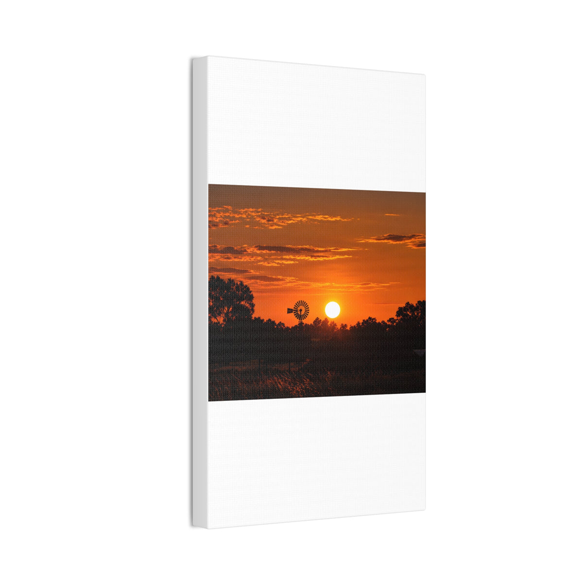 Sunset Windmill Canvas Print — Rural Farmhouse Wall Art