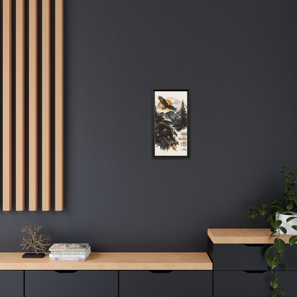 Wander Not Lost Eagle Mountain Canvas Print — Framed Matte Wall Art