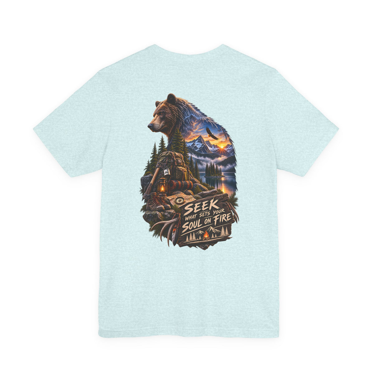 Bear Wilderness Tee — "Seek with the Soul on Fire" Outdoor Adventure T-Shirt