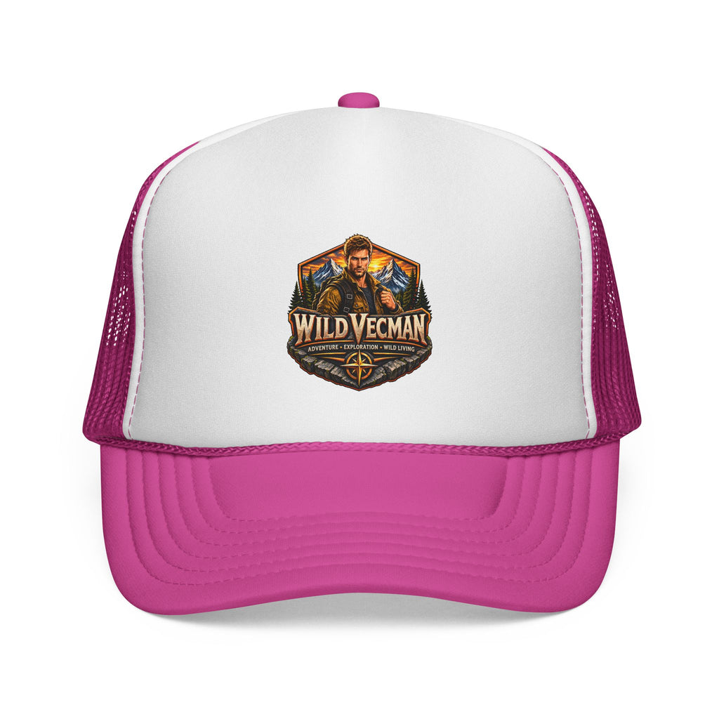 Wild Vecman Trucker Cap — Retro Outdoor Adventure Mesh Hat