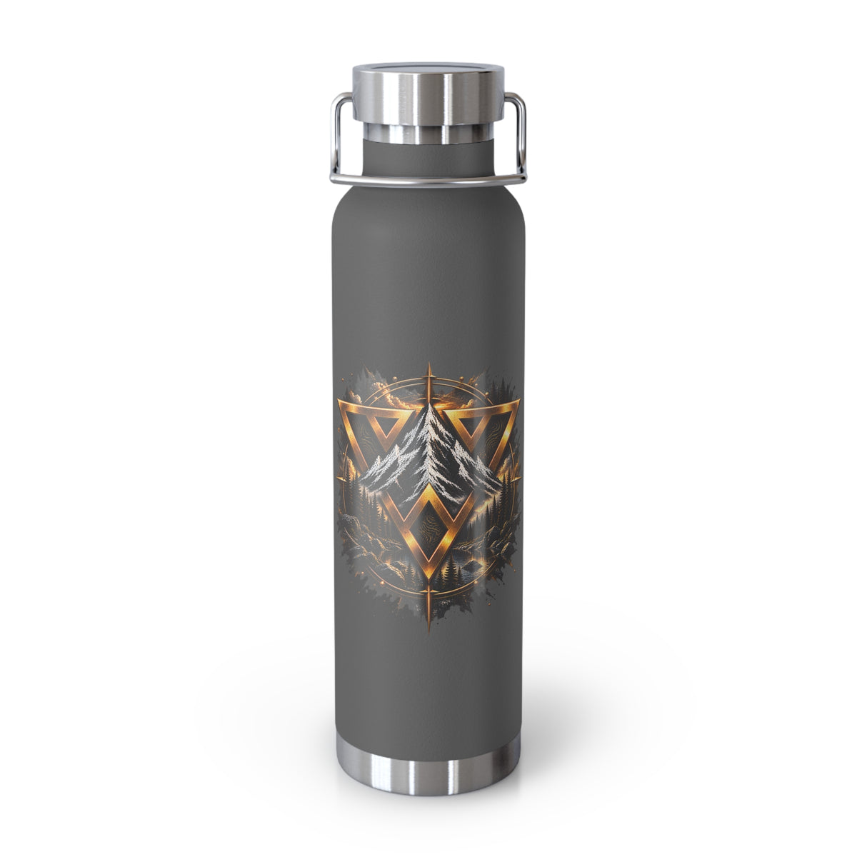 Bouteille isolée sous vide en cuivre de 22 oz — Motif Forêt WilD VecMan