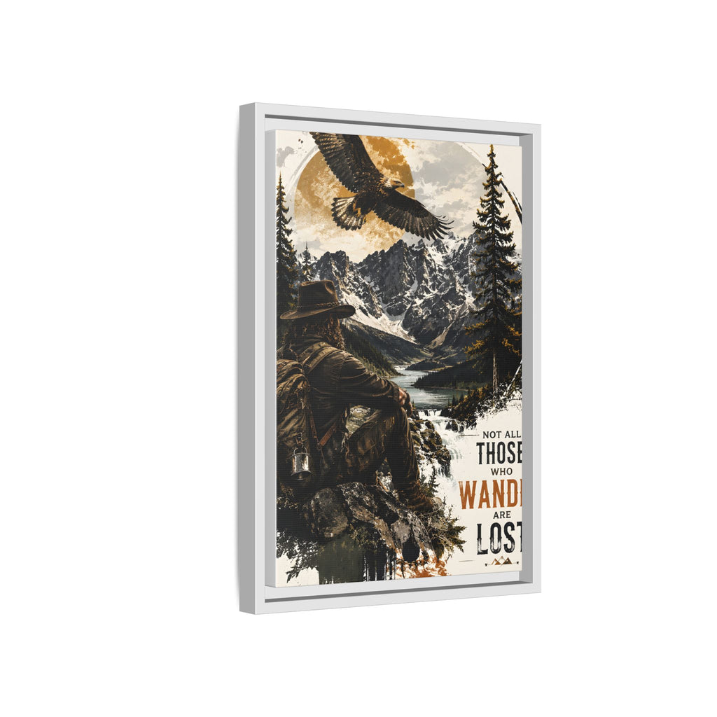 Wander Not Lost Eagle Mountain Canvas Print — Framed Matte Wall Art