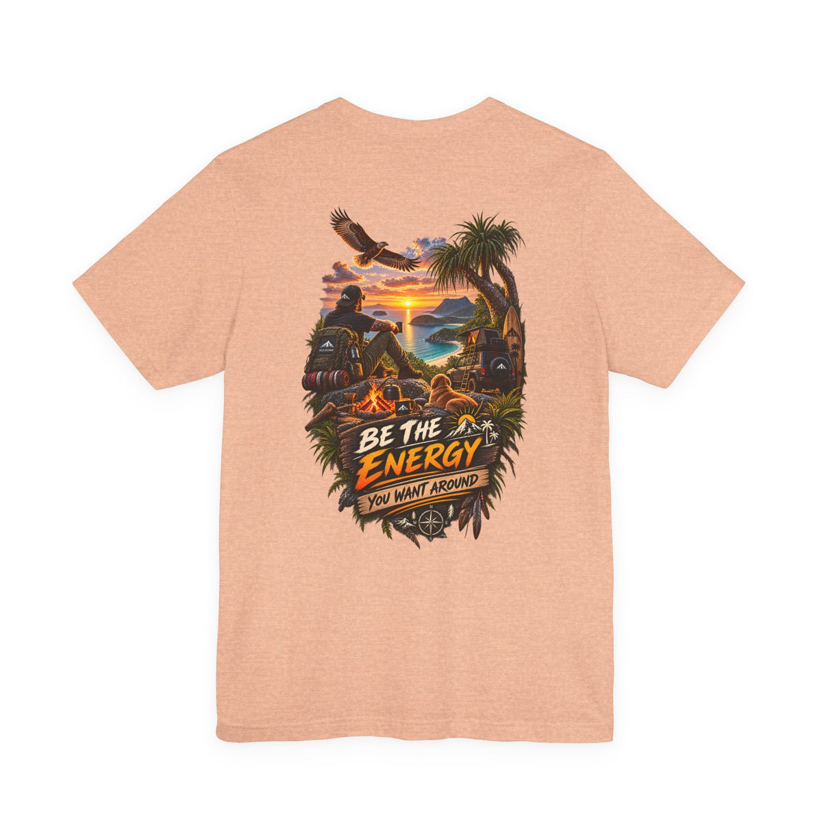 T-Shirt — "Be The Energy" Sunset Island Graphic Tee