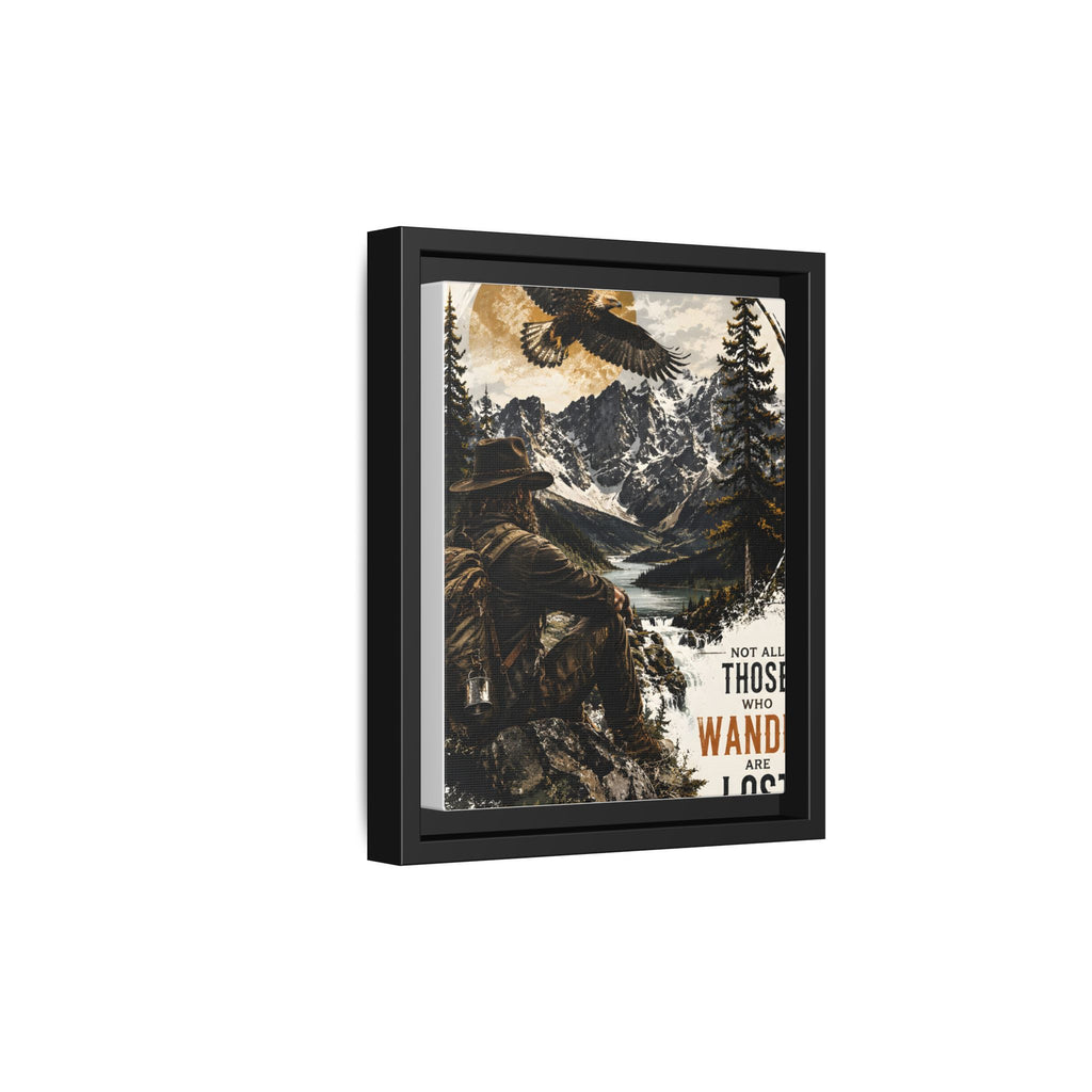 Wander Not Lost Eagle Mountain Canvas Print — Framed Matte Wall Art