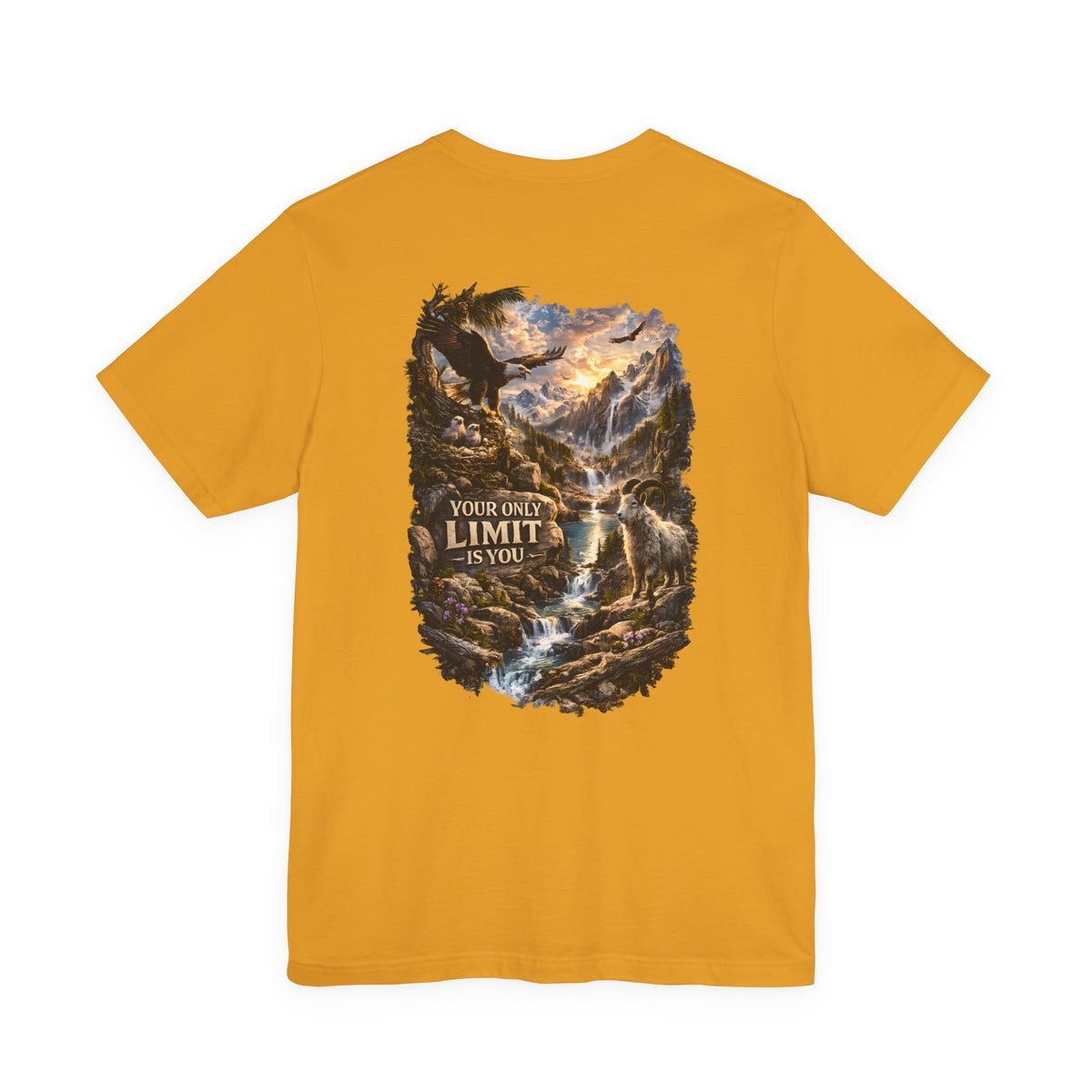 Inspirational Eagle Nature Tee - "Your Only Limit is You" Back Print