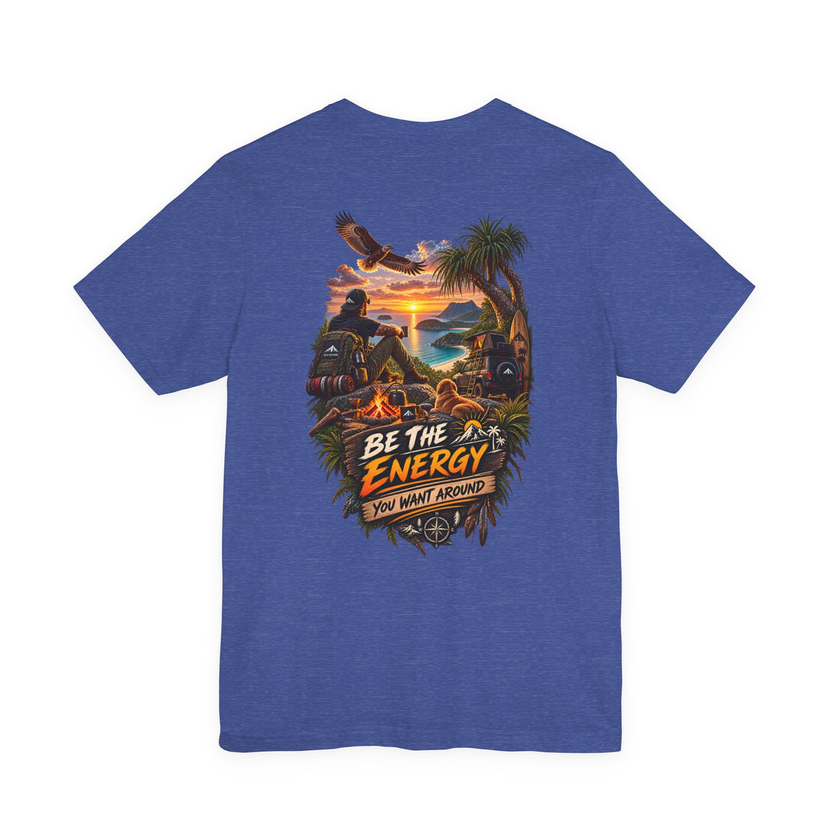 T-Shirt — "Be The Energy" Sunset Island Graphic Tee