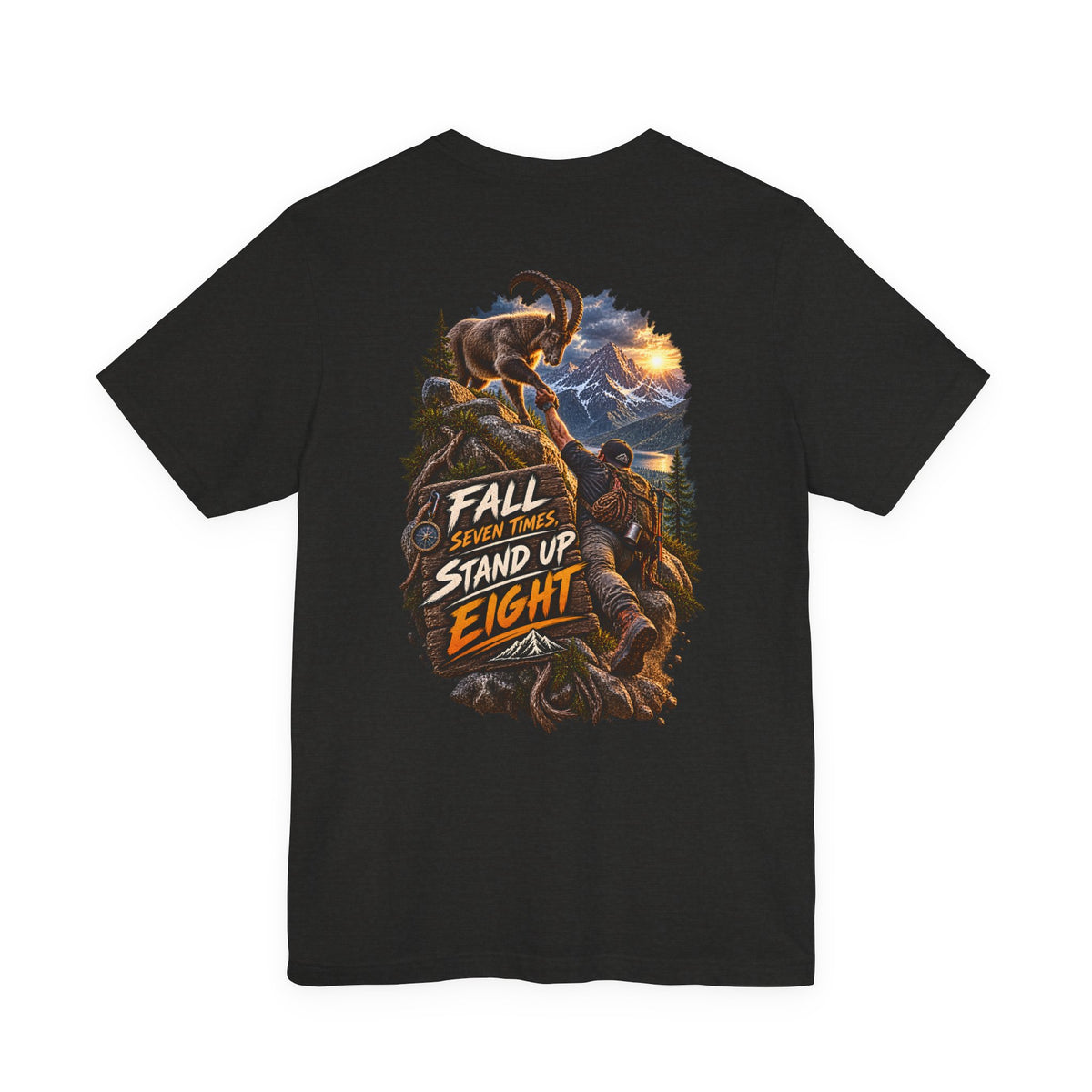 Mammoth Climber Tee — "Fall Seven Times, Stand Up Eight" Inspirational Outdoor T-Shirt
