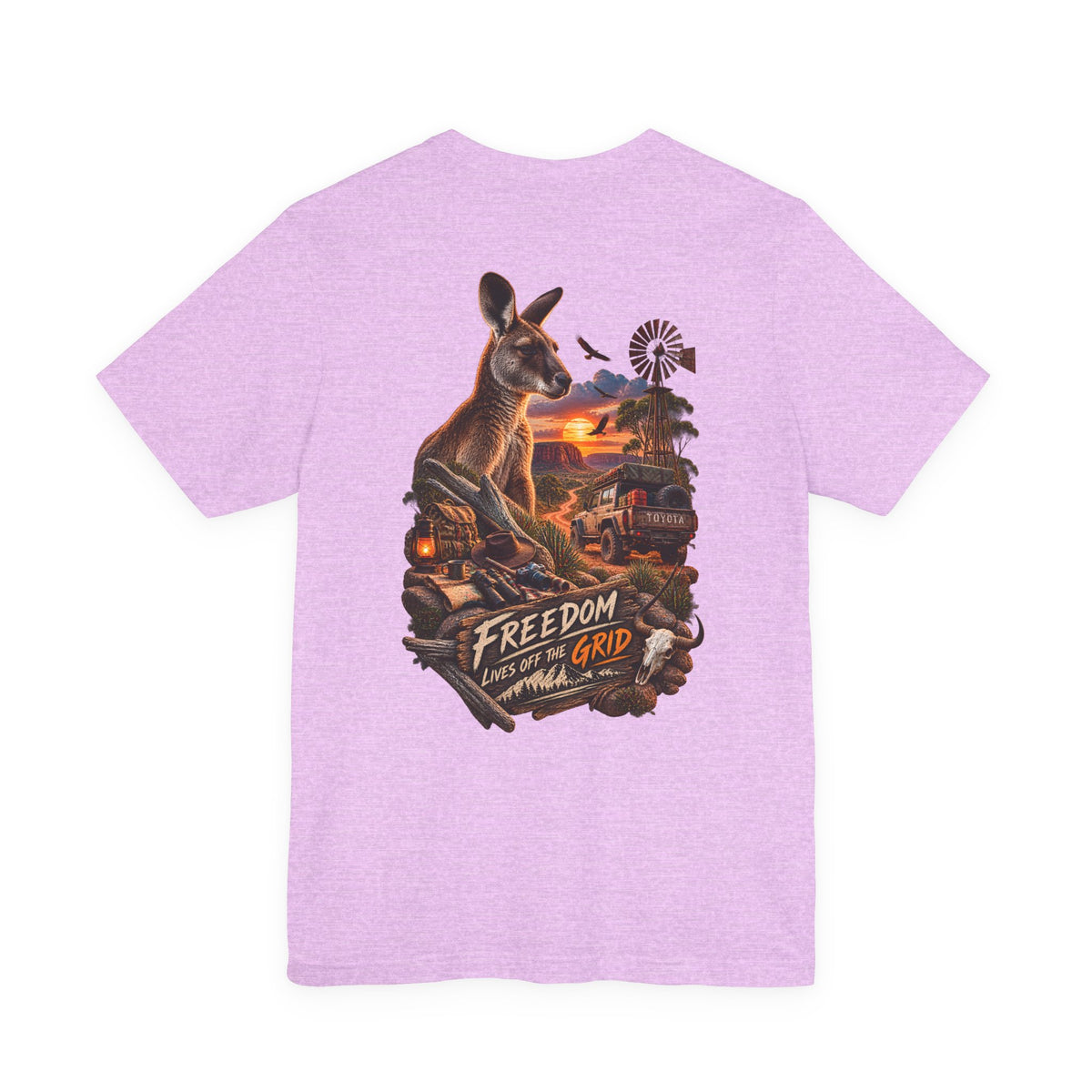 Freedom Down Under Kangaroo T-Shirt — Australia Sunset Wildlife Graphic Tee