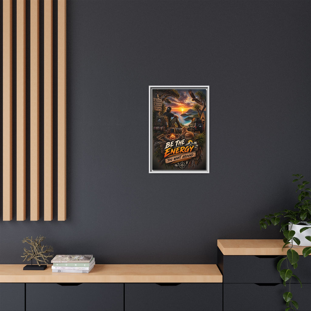Be The Energy You Want Around - Framed Matte Canvas Wall Art