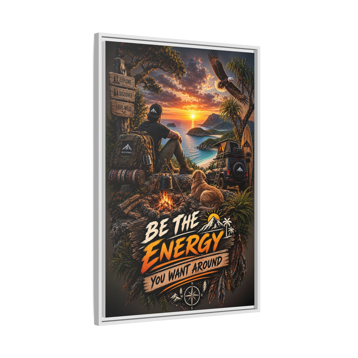 Be The Energy You Want Around - Framed Matte Canvas Wall Art