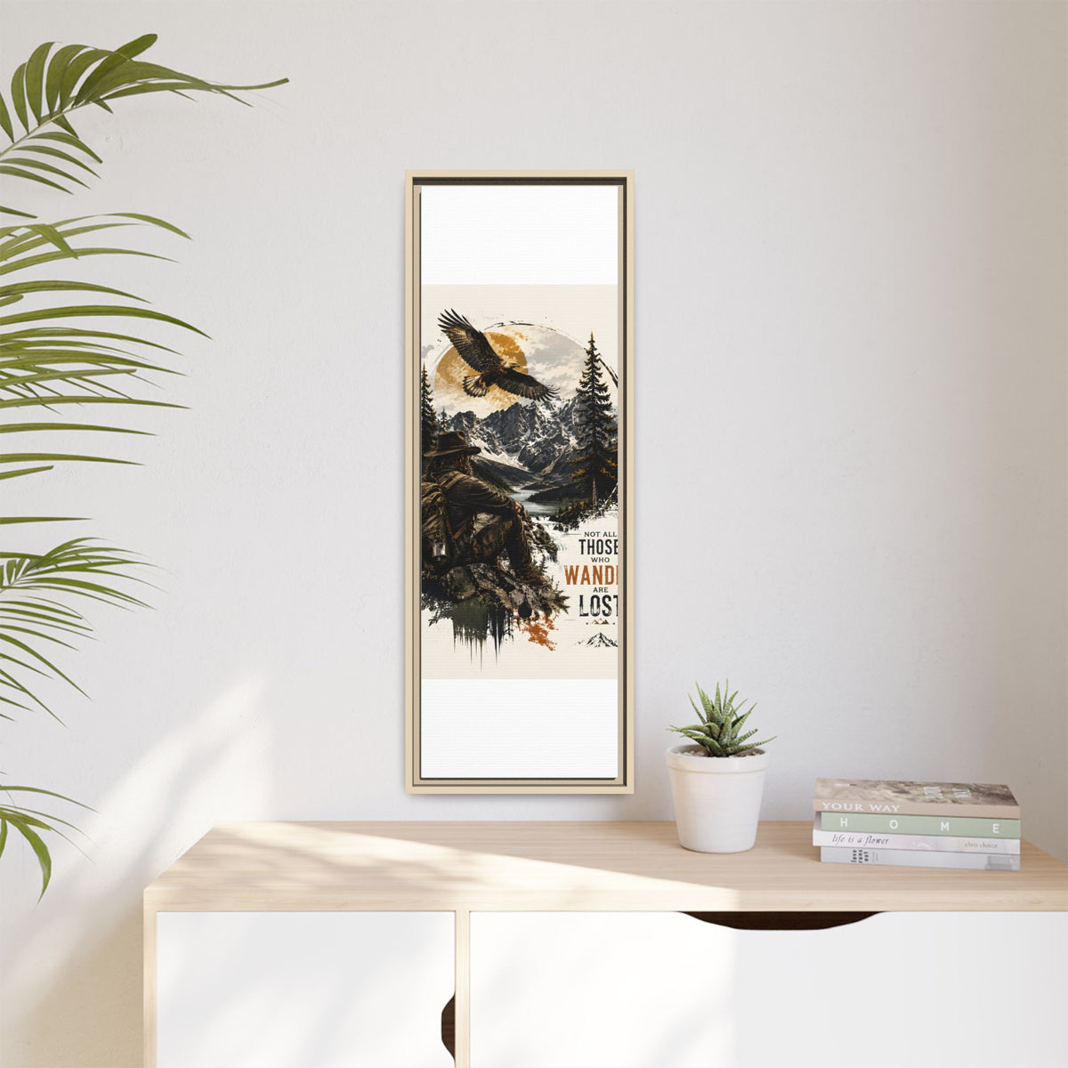 Wander Not Lost Eagle Mountain Canvas Print — Framed Matte Wall Art