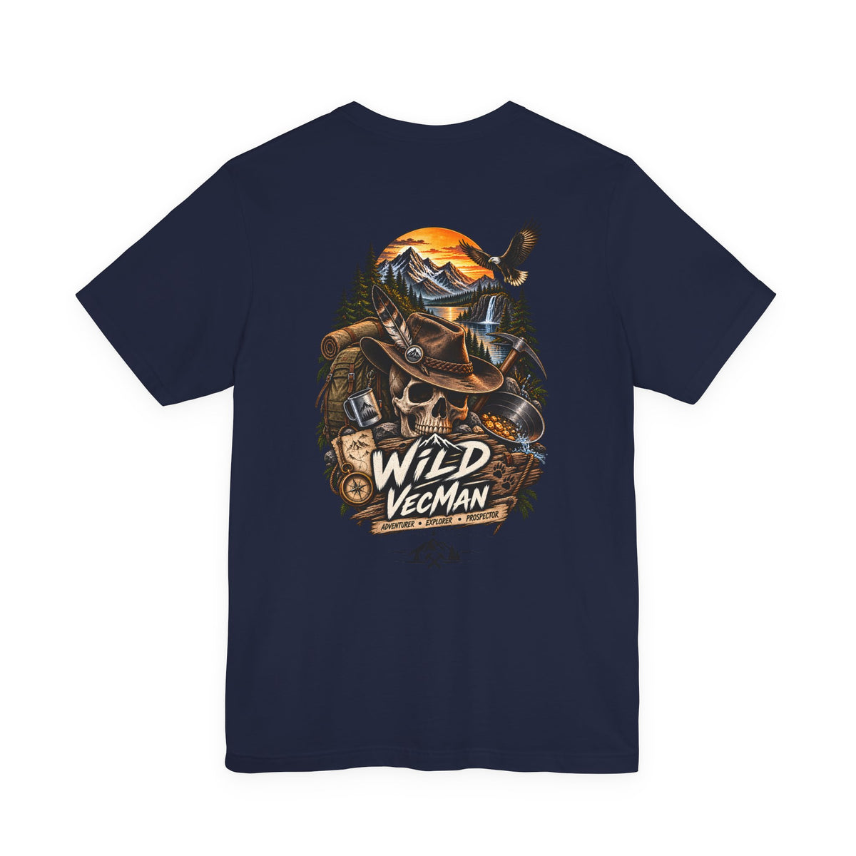 Wild VecMan Adventure T-Shirt — Outdoorsy Mountain Wildlife Graphic Tee