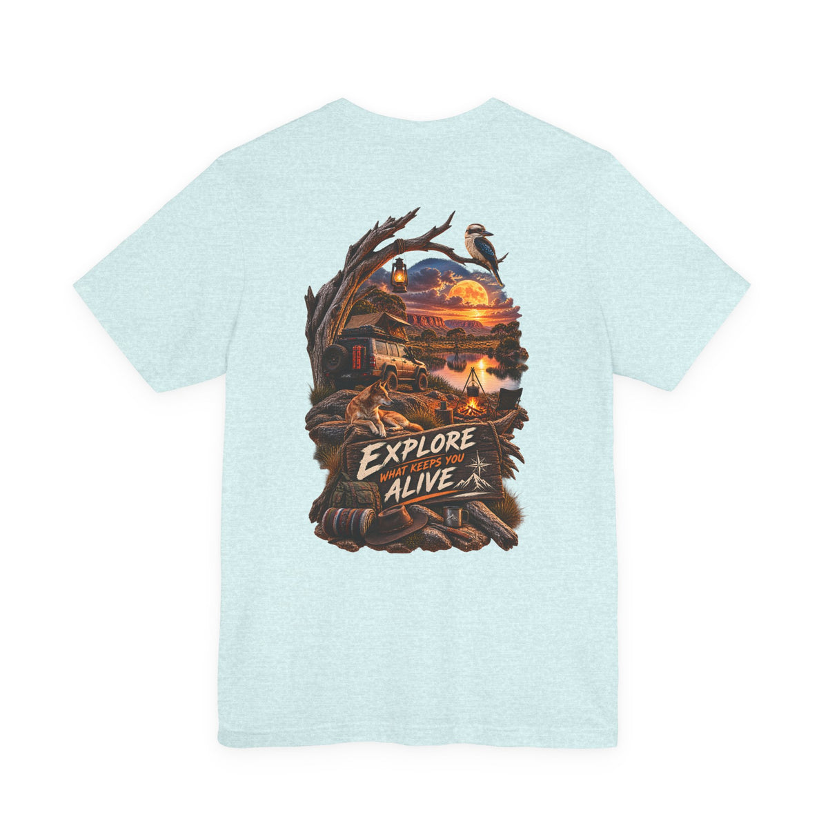Explore Alive Adventure T-Shirt — Outdoor Camping Sunset Graphic Tee