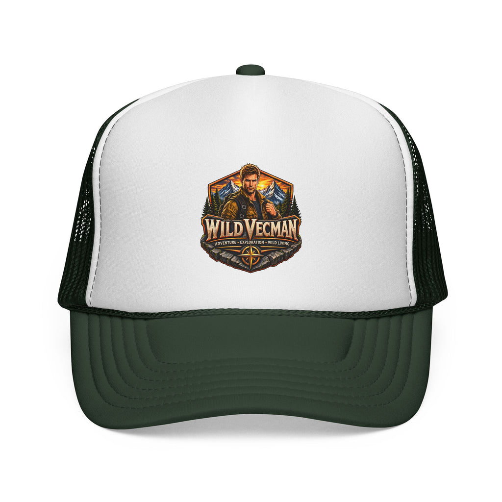 Wild Vecman Trucker Cap — Retro Outdoor Adventure Mesh Hat