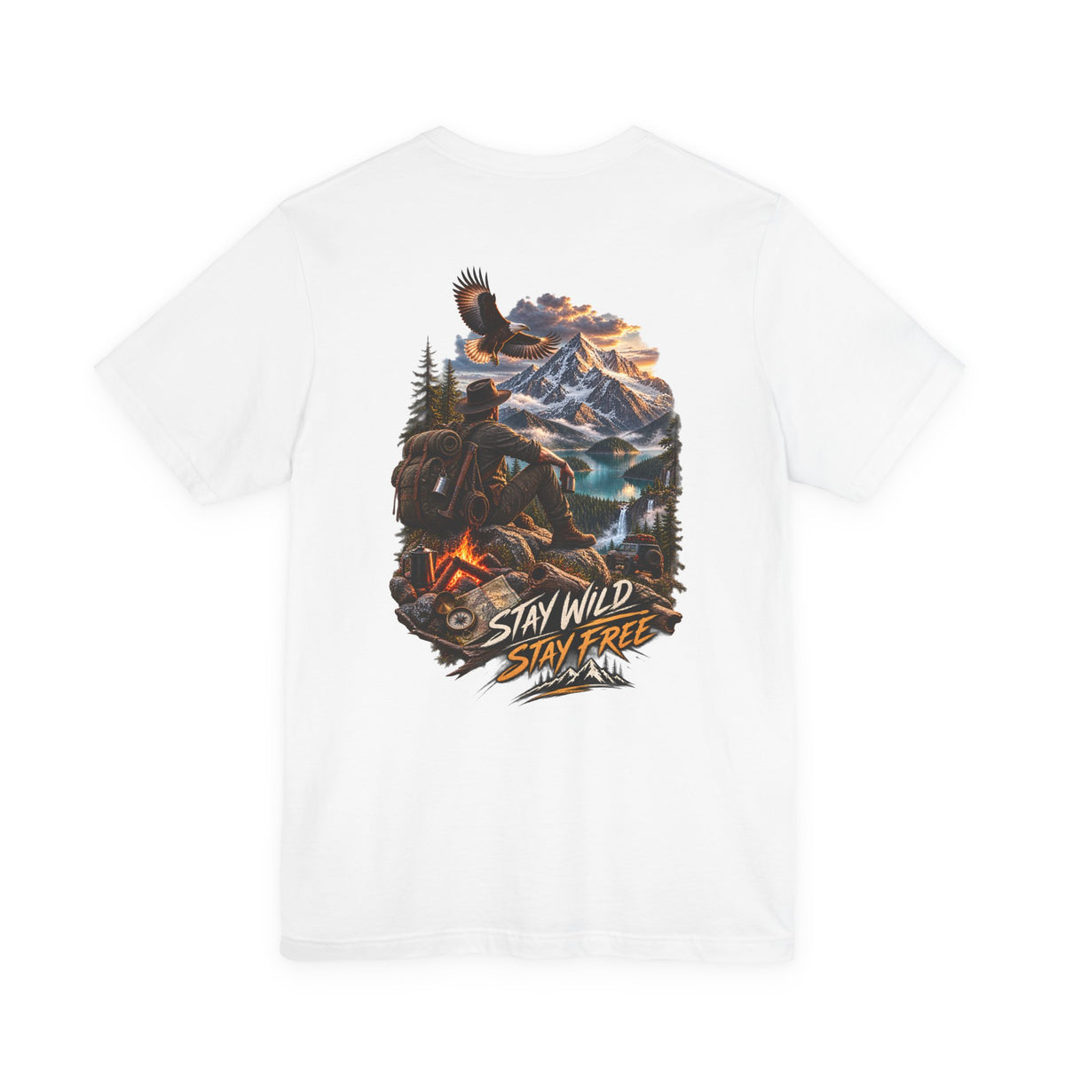 Stay Wild Stay Free Mountain Tee — Adventure Nature Graphic T-Shirt