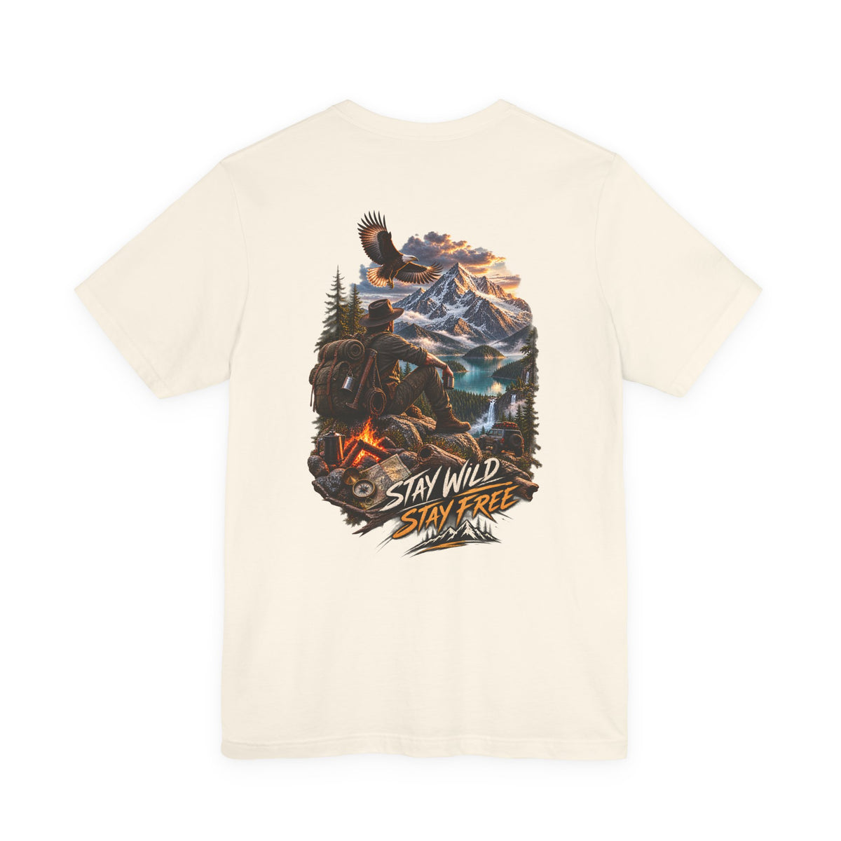 Stay Wild Stay Free Mountain Tee — Adventure Nature Graphic T-Shirt