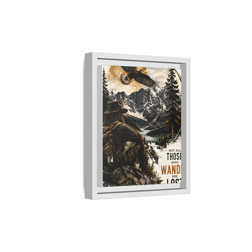 Wander Not Lost Eagle Mountain Canvas Print — Framed Matte Wall Art