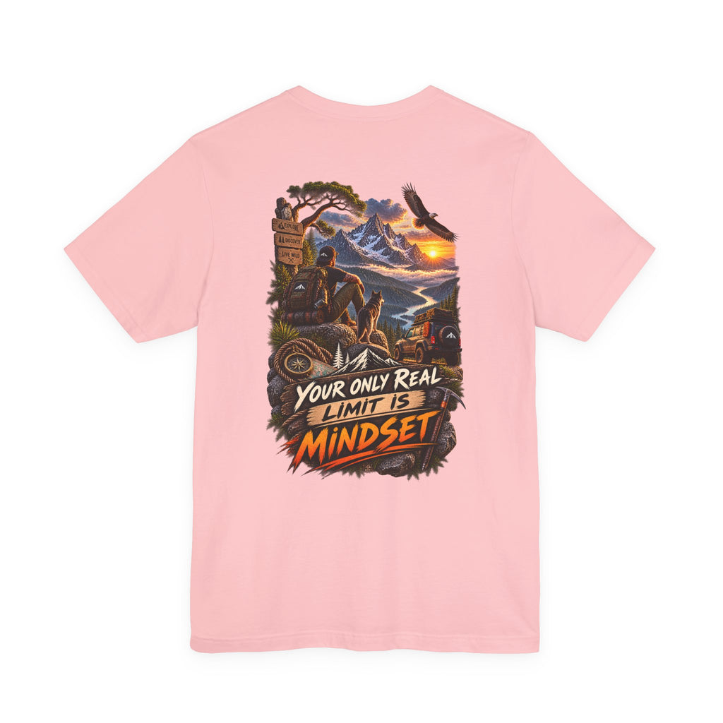 T-shirt graphique Mindset Adventure — T-shirt de motivation « Votre seule vraie limite est votre état d'esprit » avec motif de montagne