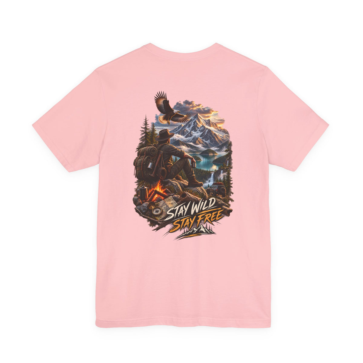 Stay Wild Stay Free Mountain Tee — Adventure Nature Graphic T-Shirt