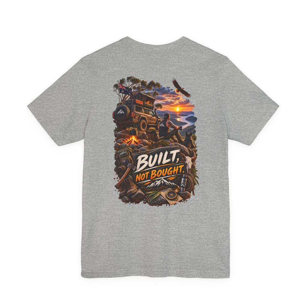 T-shirt off-road « Built Not Bought » — T-shirt graphique aventure Jeep 4x4
