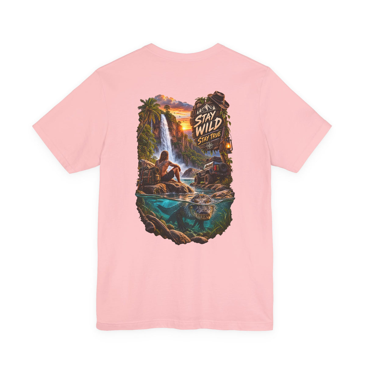 Adventure Graphic Tee — "Stay Wild" Waterfall Outdoor T-Shirt