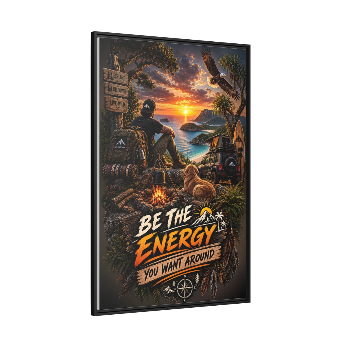 Be The Energy You Want Around - Framed Matte Canvas Wall Art