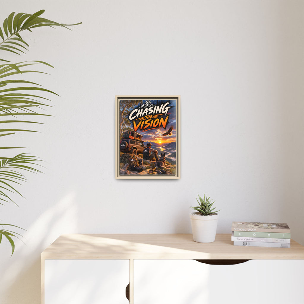 Chasing the Vision Matte Canvas Print (Framed) — Adventure Landscape Wall Art